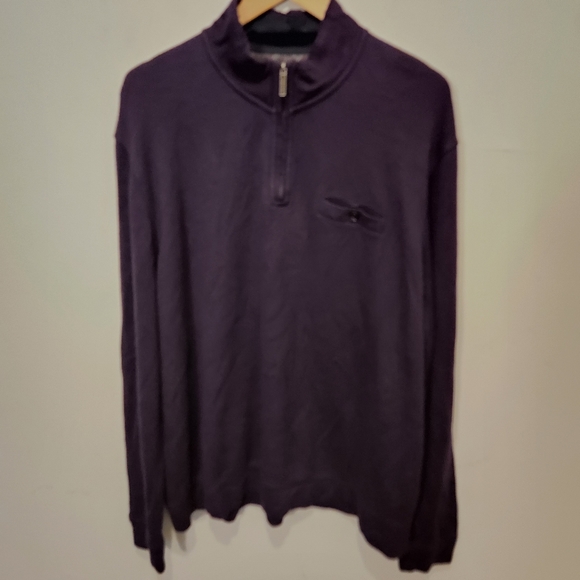 NWOT Ted Baker Valerio Quarter Zip Purple Pullover XXXL - Picture 2 of 5